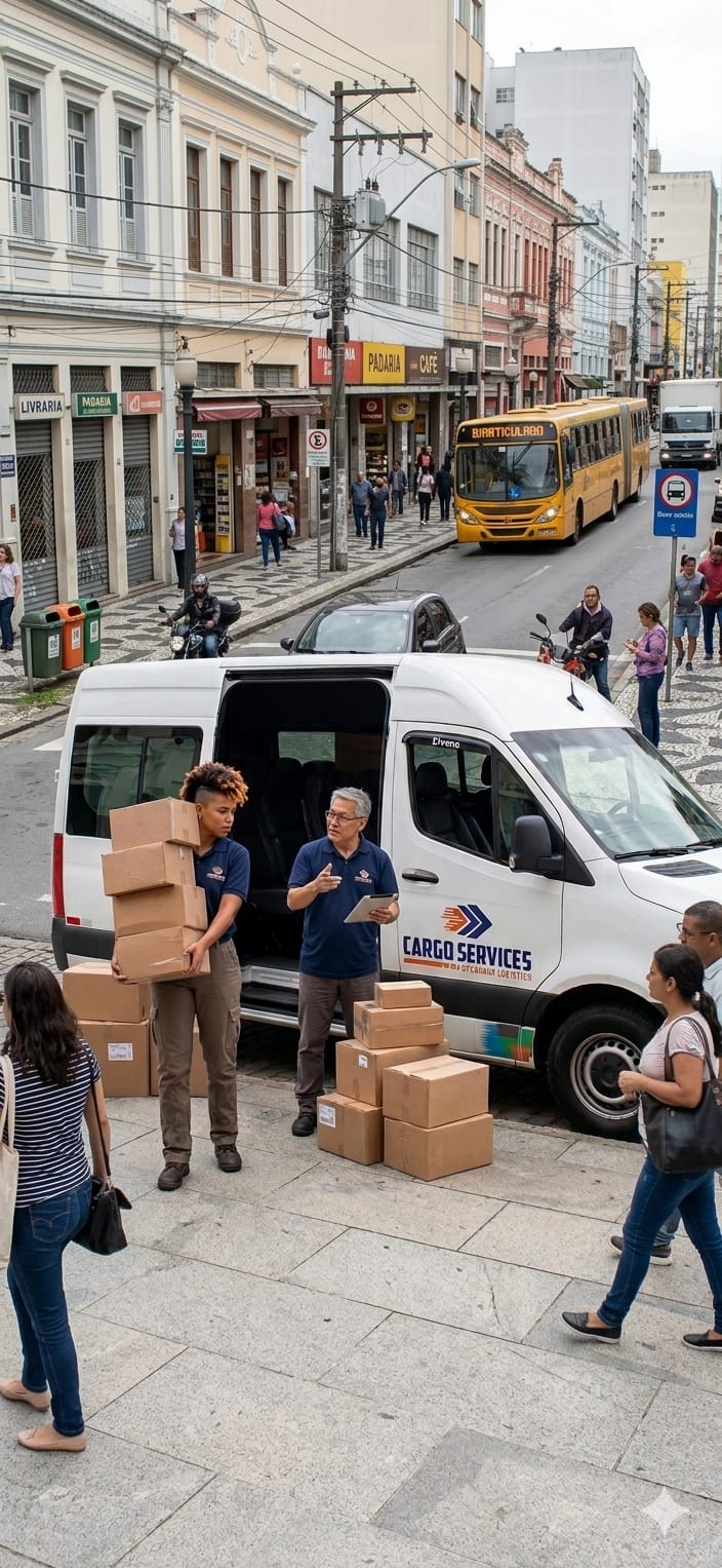 Equipe da Cargo Services realizando etiquetagem e preparação de pedidos no galpão.